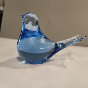 Elegant Blue Glass Bird Figurine- Bird Of Happiness
